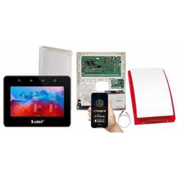 ZESTAW ALARMOWY SATEL INTEGRA 256 PLUS + INT-TSG2-B + OPU-3P + AWT800 + 17Ah + INT-GSM LTE + SP-4001R